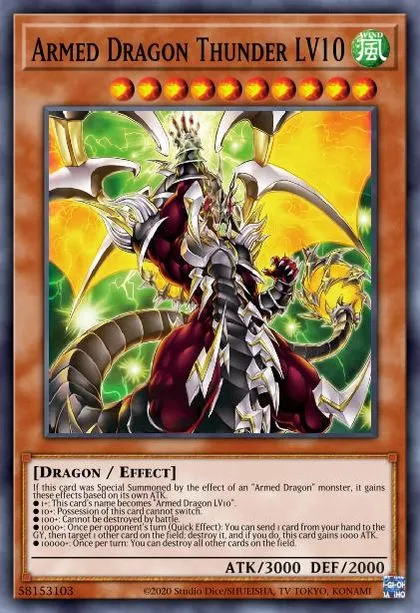 Armed Dragon Thunder LV10 | How to obtain, Decks & Usage Statistics | Duel  Links Meta