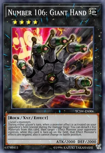 Number 106: Giant Hand | How to obtain, Decks & Usage Statistics | Master  Duel Meta