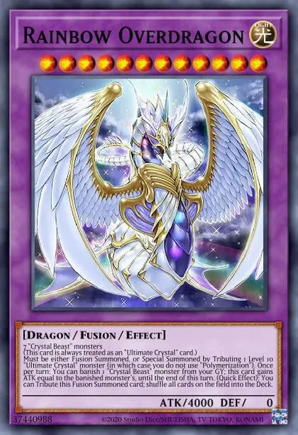 crystal beast cards yugioh Ultimate Rainbow Dragon Overdrive [SDCB-EN042] Ultra Rare Mint / near mint condition trading card Advanced Crystal Beast Sapphire Pegasus