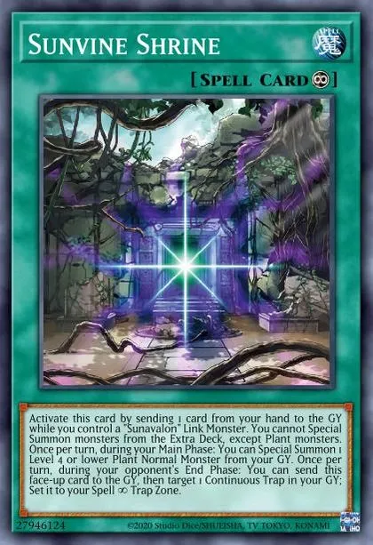 yugioh sunavalon cards CR03-AE195 Sunvine Healer (R) TCG Corner You can add 1 Sunavalon Spell/Trap from your Deck to your hand Yugioh Sunavalon Dryades GFTP-EN019 Ultra