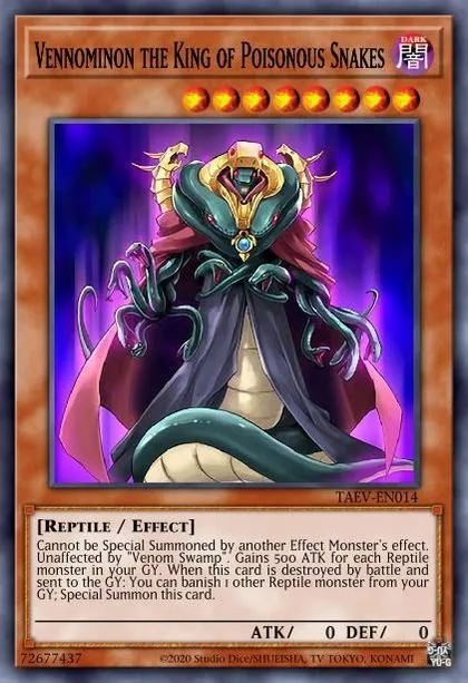 Vennominon the King of Poisonous Snakes | How to obtain, Decks & Usage  Statistics | Master Duel Meta