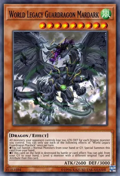 guardragon deck yugioh Complete Custom for Yu-Gi-Oh! You can send 1 Dragon monster from your hand to the GY World Legacy Guardragon | How