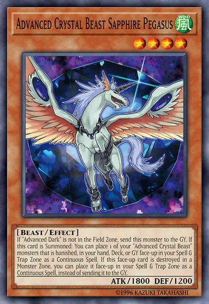 Advanced Crystal Beast Sapphire Pegasus | How to obtain, Decks & Usage  Statistics | Master Duel Meta