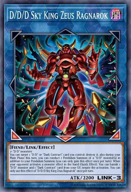 zeus card yugioh D/D/D Sky King Ragnarok 2 Level 12 monstersOnce per turn Divine Arsenal AA-ZEUS - Sky