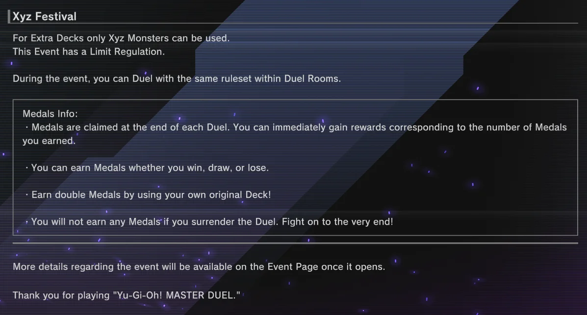 Xyz Festival Announced Master Duel Meta